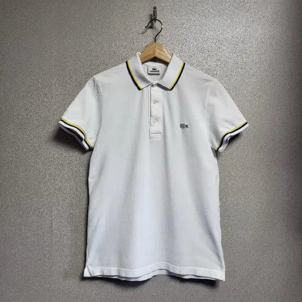 [BUNJANG] Lacoste Classic Color-Block Collar Short-Sleeve T-Shirt White Size S / 새상품급) 라코스테 클래식 배색 카라 반팔티 90(S) 화이트