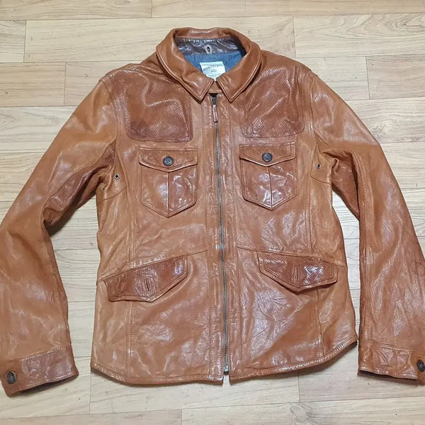 [BUNJANG] Z ZEGNA Natural Lambskin Leather Biker Jacket / 지오지아 AND Z 남성 천연 양가죽 자켓 남자100  칭찬은고래도춤추게
