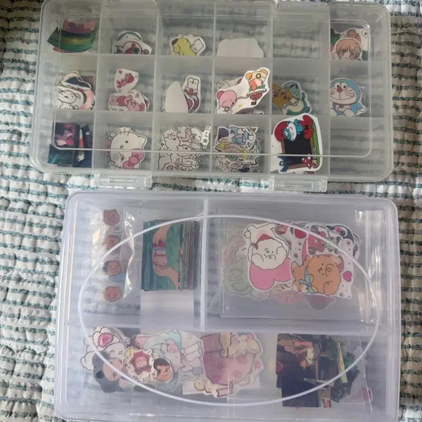 [BUNJANG] Assorted Character Seal Sticker Set with Container / 씰스티커 통 까지 다 드려요