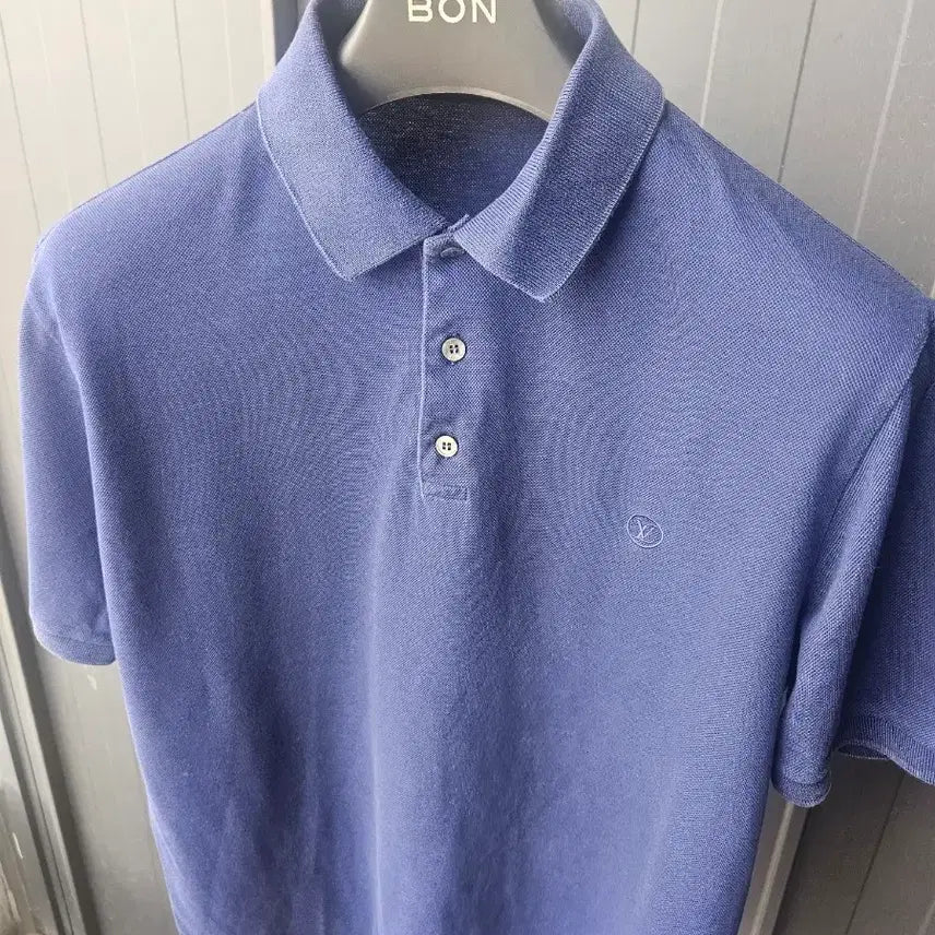 [BUNJANG] Louis Vuitton Navy LV Logo Pique Polo Shirt L / 95~100 루이비통 정품 네이비 LV 로고 피케 카라티 L
