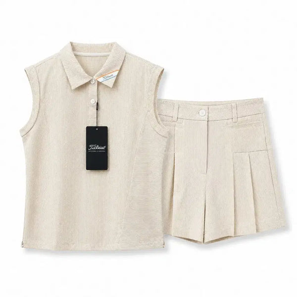 [BUNJANG] Titleist Golf Wear Top and Bottom Set (Beige) / 타이틀리스트 골프 웨어 상하의 세트 베이지