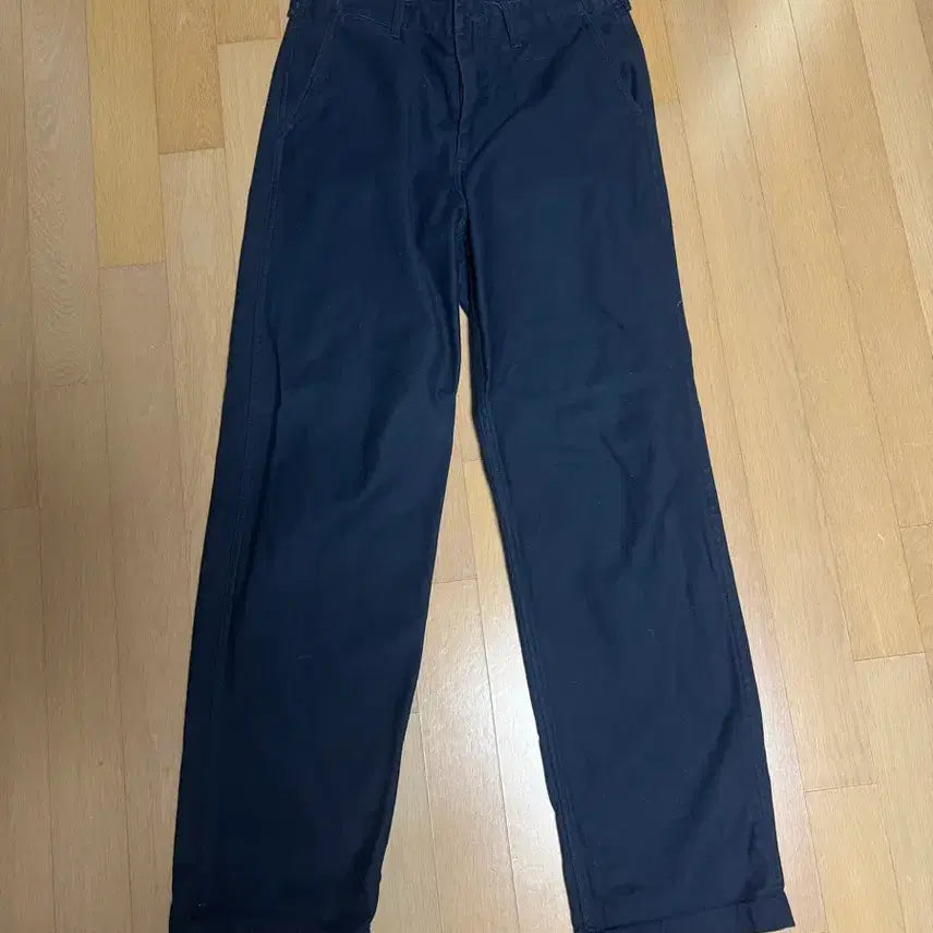 [BUNJANG] Musinsa Standard Backsatin Officer Pants Navy / 무신사 스탠다드 백사틴 오피서 팬츠