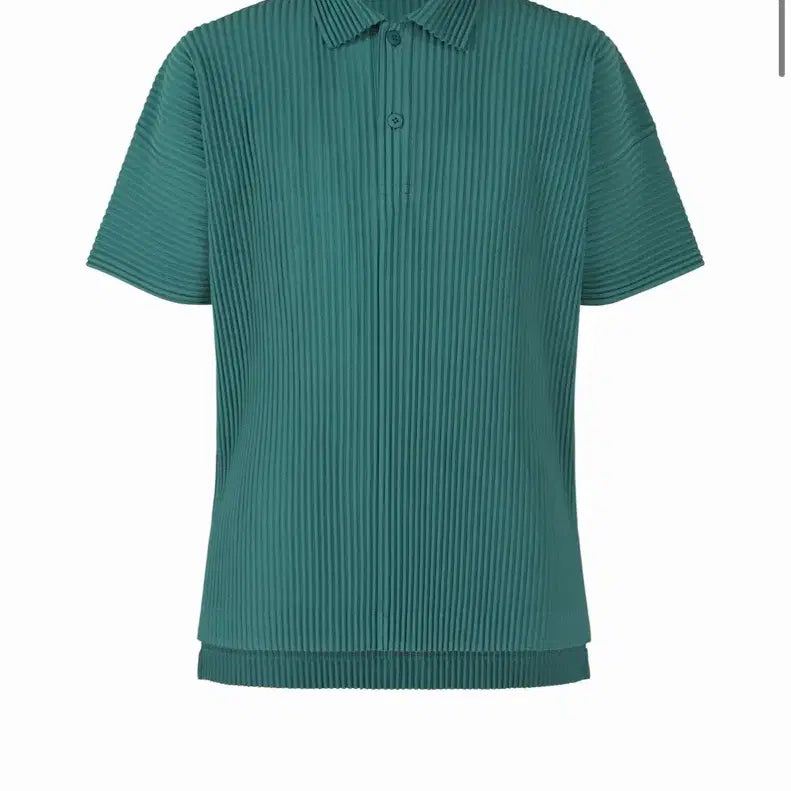 [BUNJANG] Homme Plissé Issey Miyake Relaxed Fit Short Sleeve Polo T-Shirt & Shorts Set (Teal Green) / 옴므플리세 이세이미야케 셋업 Teal Green 카라티+반바지