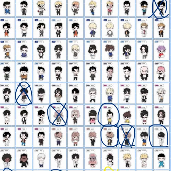 [BUNJANG] Lookism Character Stickers (Set/Individual) / 외지주 외모지상주의 띠부실 교환/판매
