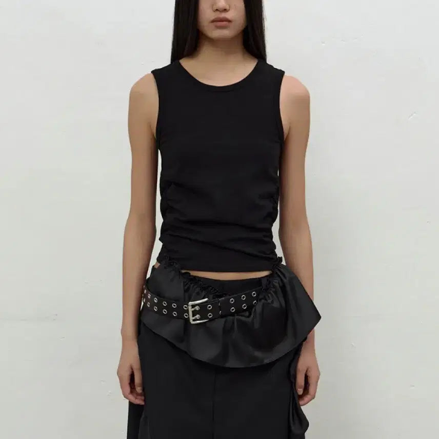 [BUNJANG] LCDC Satin Frill Sleeveless Top / 엘씨디씨 LCDC SATIN FRILL SLEEVELESS TOP