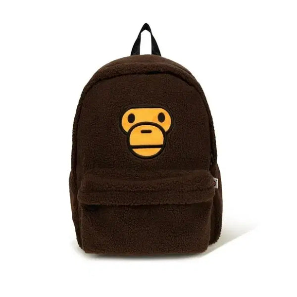[BUNJANG] Bape Baby Milo Medium Fur Backpack Brown / 베이프 정품 베이비 마일로 미디움 퍼 백팩