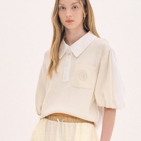 [BUNJANG] Ozscecon Textured Block Top / [오즈세컨] 간절기템 텍스처 블록 탑