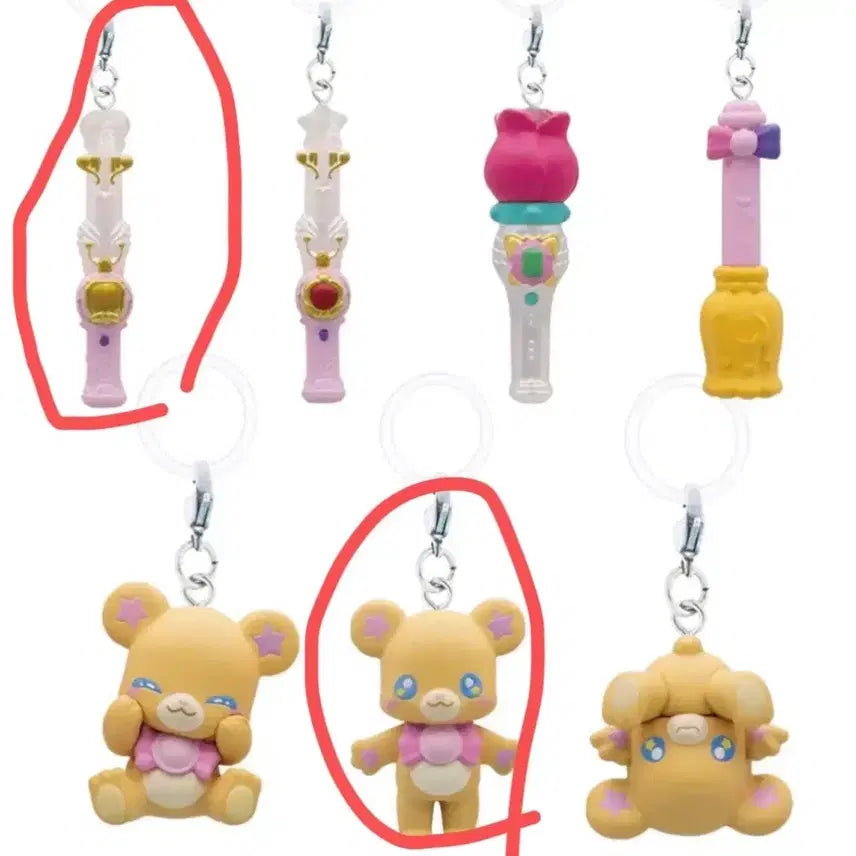 [BUNJANG] Magical Doremi Magical Mofrun Marker Keychain Gacha Goods Bundle Set / 마법사 프리큐어 매지컬 모후룬 메지루시 키링 가챠 굿즈 일괄