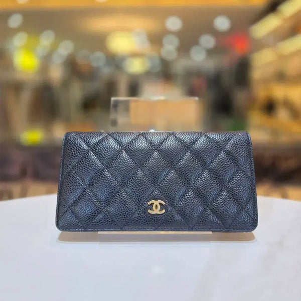 [BUNJANG] Chanel Caviar Bi-fold Wallet Gold Hardware / 샤넬 캐비어 금장 장지갑 22712554