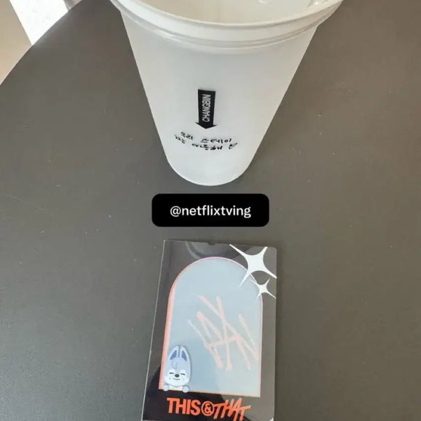 [BUNJANG] Stray Kids THIS & THAT Pop-Up Bangchan Reusable Cup Photocard Holder / 스트레이키즈 스키즈 디스앤댓 팝업 포카 양도 리유저블 컵 포카 홀더 방찬