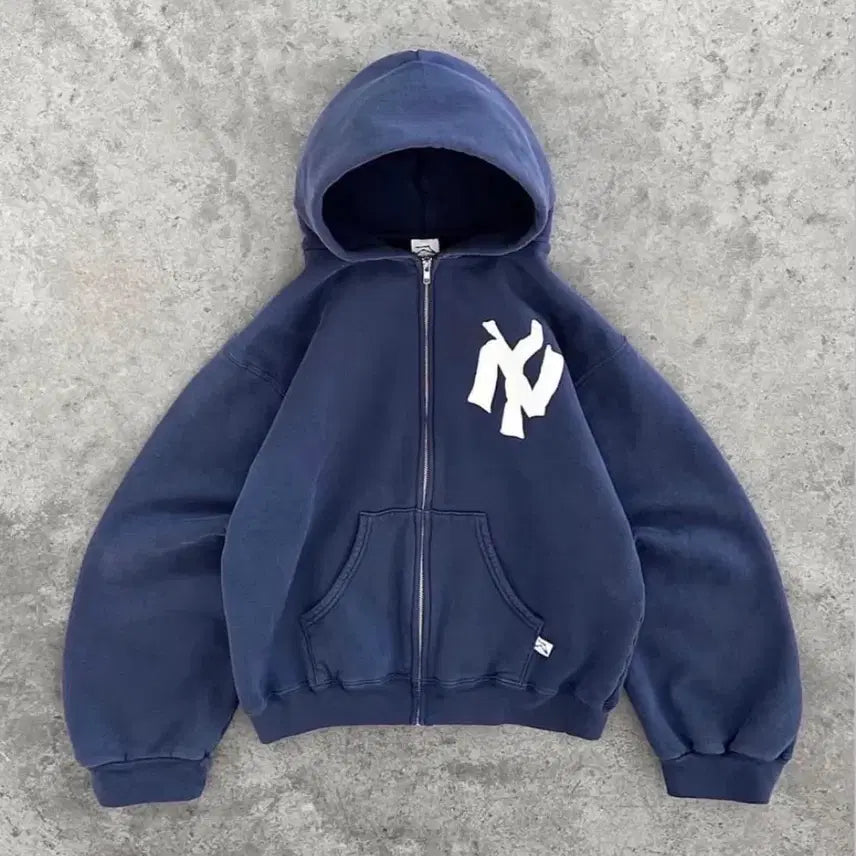 [BUNJANG] Akimbo Club Navy Hoodie Zip-up / 아킴보클럽 후드집업
