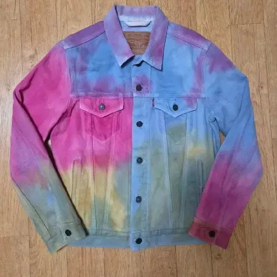 [BUNJANG] Levi's Tie-Dye Denim Trucker Jacket Pastel Premium / (새상품급 정품) 리바이스 타이 다이 데님 트러커 파스텔 프리미엄 자켓, 95, 남녀공용