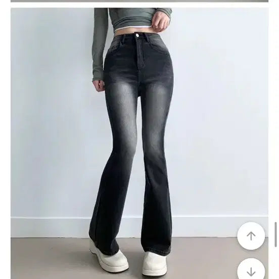 [BUNJANG] BooGie Shop Black Denim Bootcut Jeans / 부기샵 부츠컷 흑청 청바지 에이블리