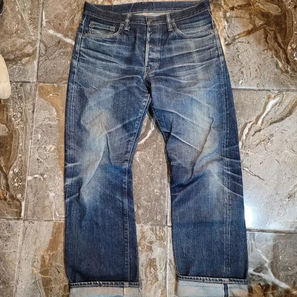 [BUNJANG] Samurai Jeans Hard Washing Selvedge Denim Pants / 사무라이진 하드워싱 셀비지 데님팬츠