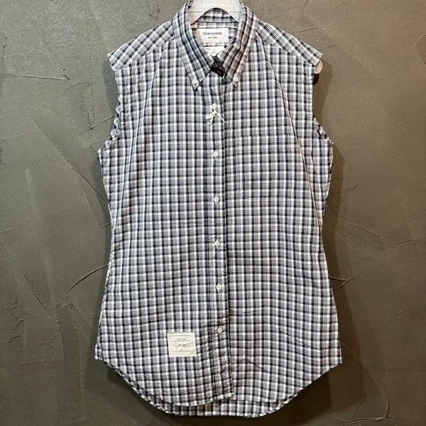 [BUNJANG] Thom Browne Check Sleeveless Shirt / [3] THOM BROWNE 톰브라운 체크 민소매 셔츠