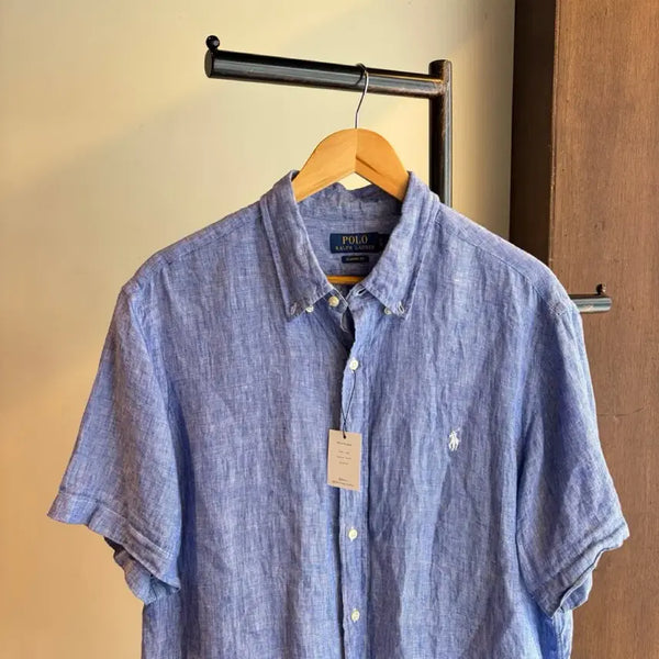 [BUNJANG] Polo Ralph Lauren Linen Short Sleeve Shirt / 17736 - 폴로 랄프로렌 린넨 반팔 셔츠