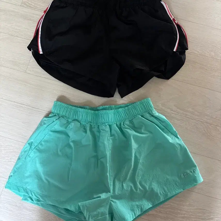 [BUNJANG] Black/Mint Training Shorts Set / 블랙/민트색 트레이닝 쇼츠 세트