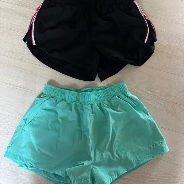 [BUNJANG] Black/Mint Training Shorts Set / 블랙/민트색 트레이닝 쇼츠 세트
