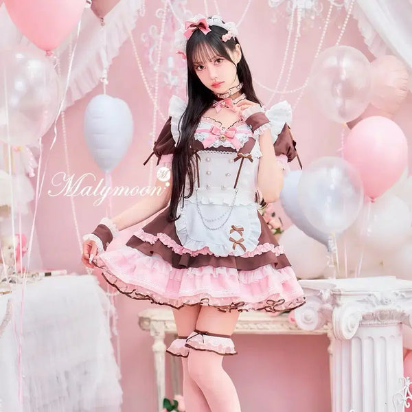 [BUNJANG] Malymoon Melty Whipping Candy Maid Outfit 10-Piece Set / malymoon 말리문 멜티 휘핑 캔디 메이드복 밸런타인 코스프레 10점 세트 마리문