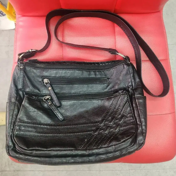 [BUNJANG] Lambskin Leather Black Crossbody Bag / 양가죽 블랙 크로스백