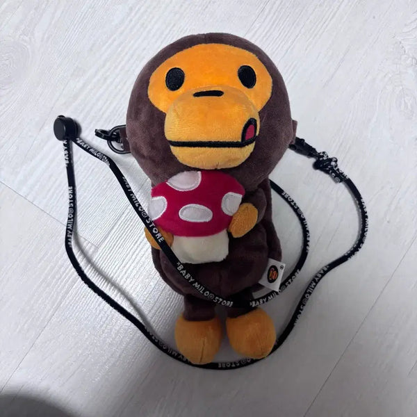 [BUNJANG] BAPE BABY MILO Plush Mushroom Crossbody Bag / 베이프 베이비 마일로 플러시 모바일백 크로스백 버섯 머쉬룸 브라운