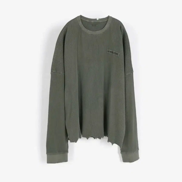 [BUNJANG] Chiefsick Damage Waffle Long Sleeve Free Size / 뉴치프시크dp 데미지 와플 롱슬리브