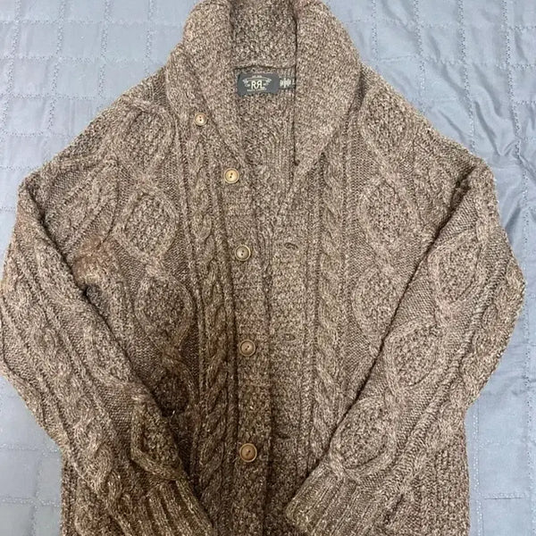 [BUNJANG] RRL Aran Knit Shawl Collar Cardigan - Size S / RRL 더블알엘 말드 아란 니트 숄카라 가디건 S 판매합니다.