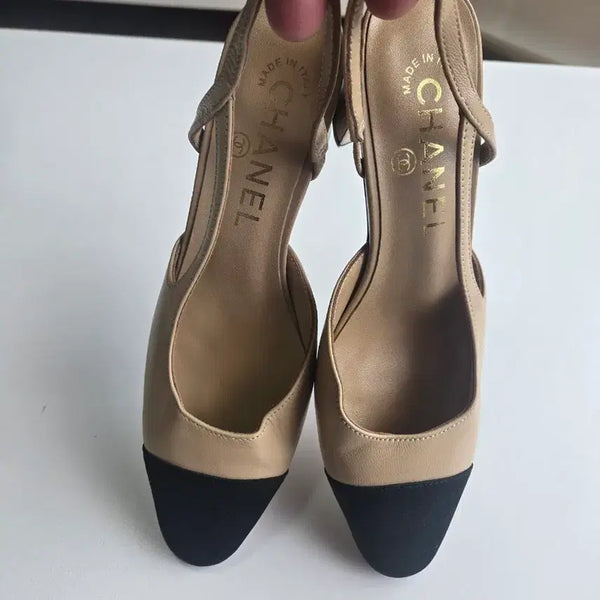 [BUNJANG] Chanel Two-Tone Slingback Shoes Size 35C / (정품)샤넬 투톤 슬링백 사이즈35C
