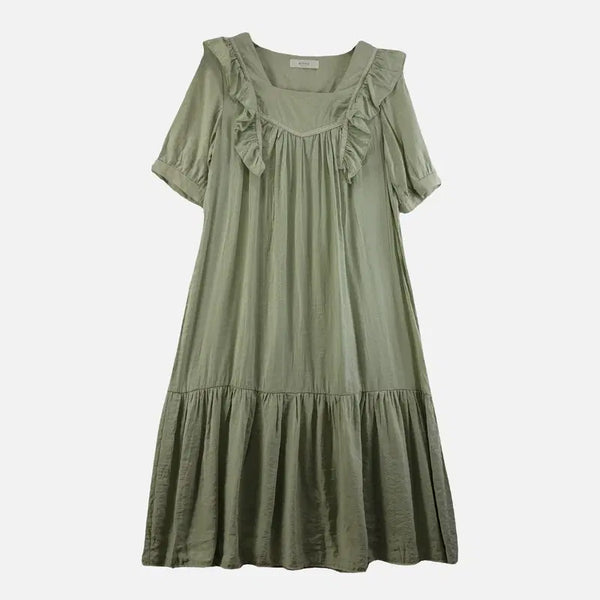 [BUNJANG] Ripple Light Green Women's One-Piece Dress / 리플 라이트 그린 여자 원피스 FREE O0422
