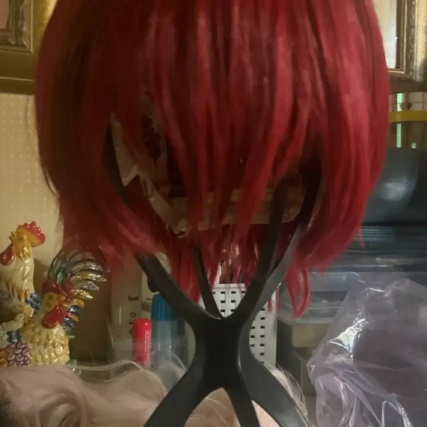 [BUNJANG] Red Short Cosplay Wig (Anime) / 코스프레 빨간색 남캐 숏 세팅 가발판매 양도 팝니다 애니