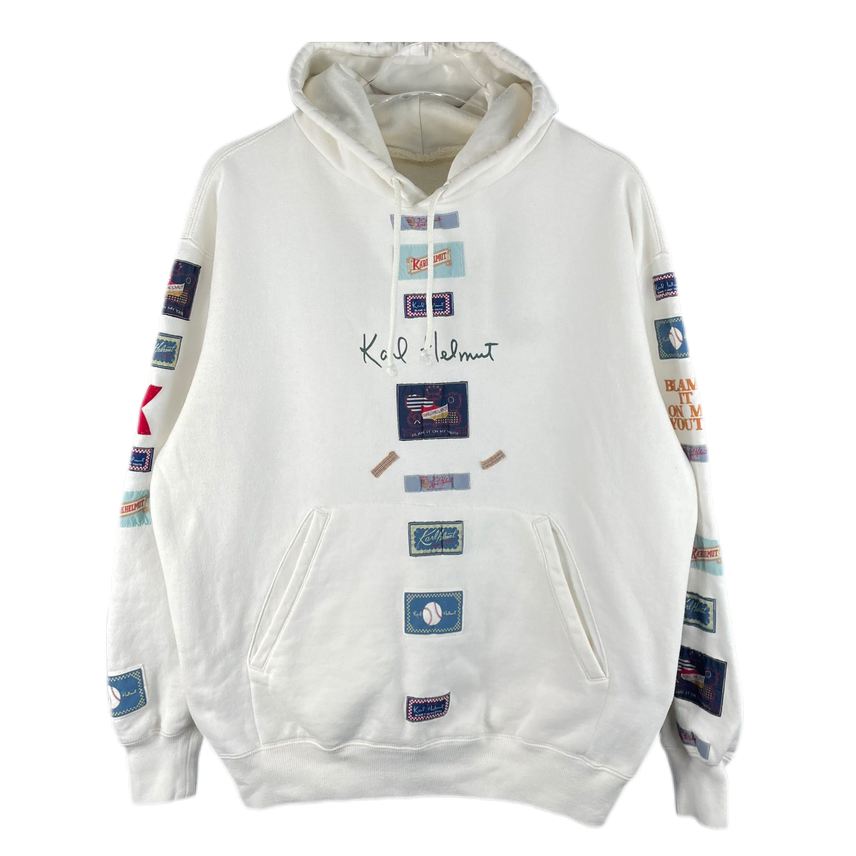 [BUNJANG] KARL HELMUT Patchwork Hoodie T-Shirt White L / [L] 칼 헬무트 패치워크 후드 티셔츠