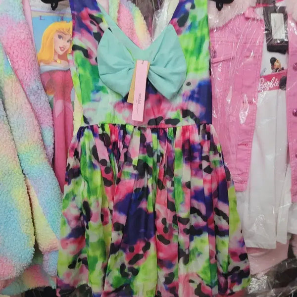 [BUNJANG] Candy Pattern Ribbon Midi Dress (Imported, Size S) / 캔디 패턴의 리본 원피스 수입S