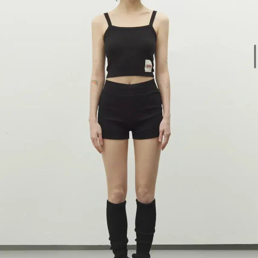 [BUNJANG] Michiko London Union Jack Ribbed Shorts Black (Long Version) / [미치코런던]유니언잭 골지 쇼츠 블랙 (롱버전)