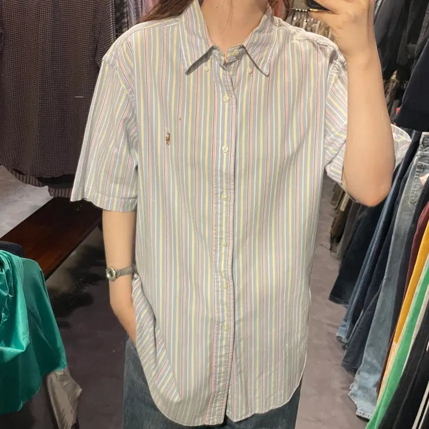 [BUNJANG] Polo Ralph Lauren Check Short Sleeve Shirt Sky Blue / [IM] 폴로 체크 반팔 셔츠 스카이블루