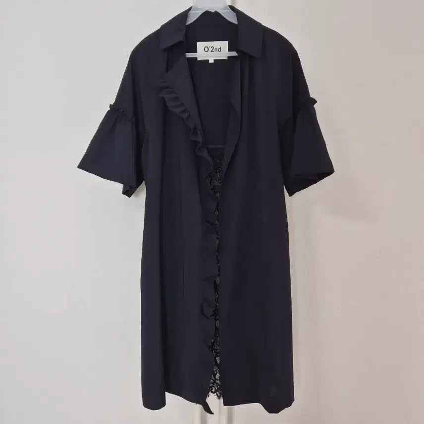 [BUNJANG] O'2nd Frill Lace Jacket Navy Size 0 / O'2nd  프릴 레이스자켓/네이비/0사이즈