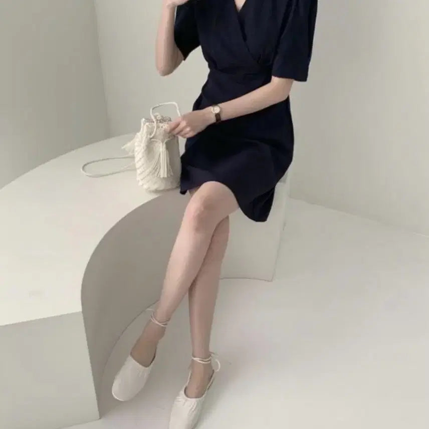 [BUNJANG] Navy One-Piece Dress / 네이비 원피스