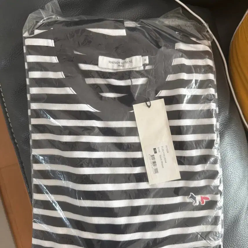 [BUNJANG] Maison Kitsuné Striped Long Sleeve T-Shirt Black XL / 메종키츠네 스트라이프  긴팔 블랙 XL
