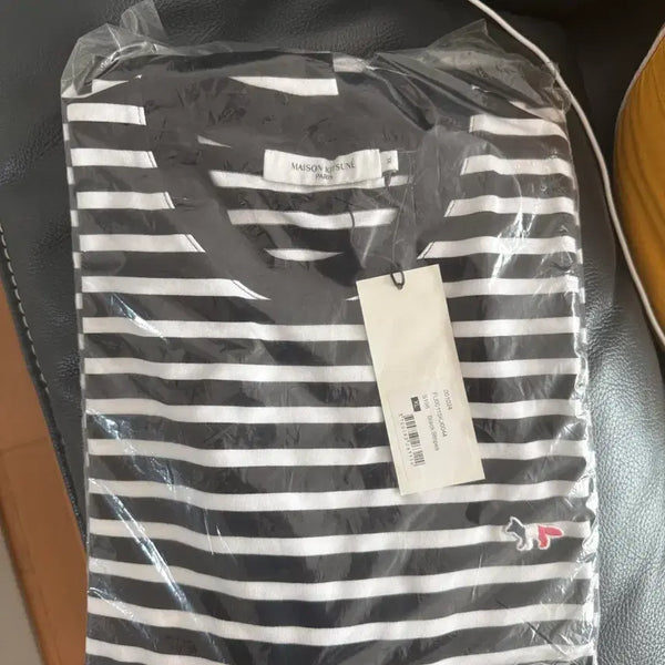[BUNJANG] Maison Kitsuné Striped Long Sleeve T-Shirt Black XL / 메종키츠네 스트라이프  긴팔 블랙 XL