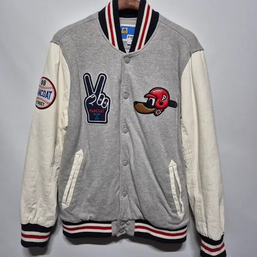 [BUNJANG] Fancot Varsity Baseball Jacket Grey/Ivory Size M / 팬콧 야구 점퍼 그레이/아이보리 M