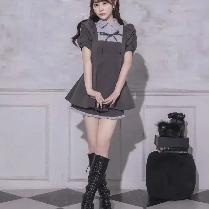 [BUNJANG] Pium Front Ribbon Yoke Conversion Setup Charcoal Gray Jihareke Girly Sniper Set / pium 피움 프론트 리본 요크 전환 셋업 차콜 그레이 양산형 지뢰계 걸리 스나계