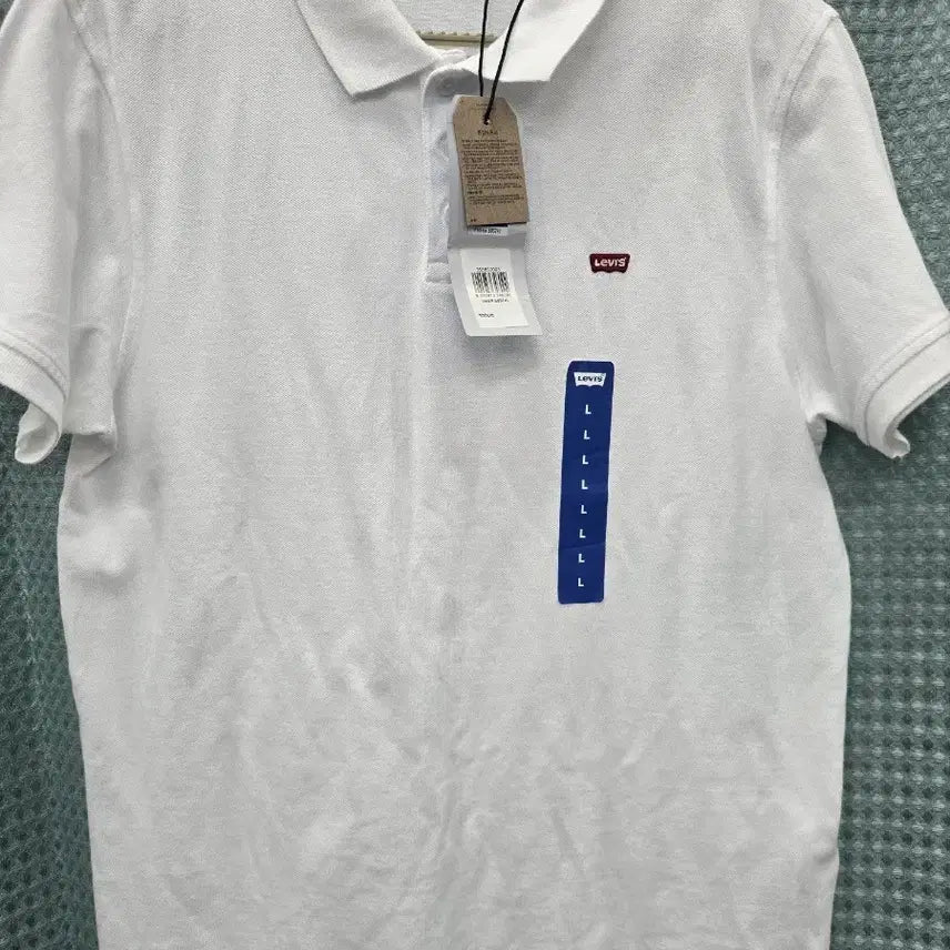 [BUNJANG] Levi's White Cotton Polo T-Shirt L / 정품 새상품 리바이스 반팔 카라티 화이트 L