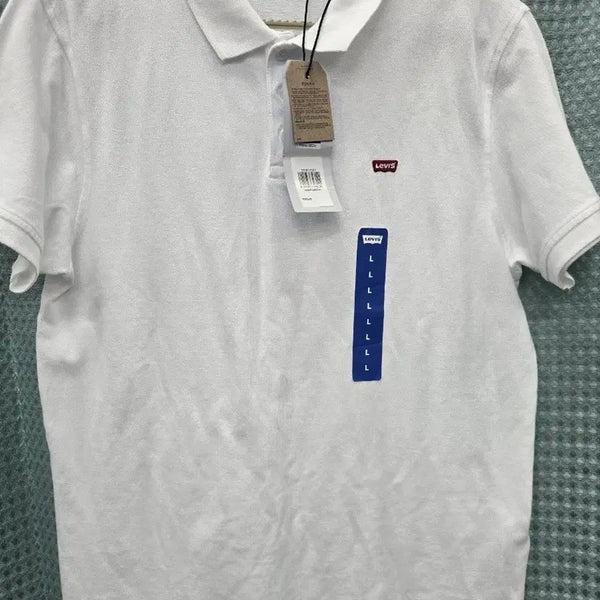 [BUNJANG] Levi's White Cotton Polo T-Shirt L / 정품 새상품 리바이스 반팔 카라티 화이트 L