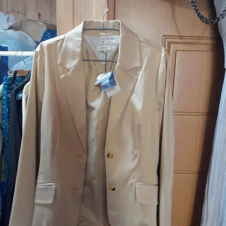 [BUNJANG] Tommy Hilfiger Women's Stretch Jacket Beige M / 타미힐피거 여성 스트레치 자켓 베이지 M