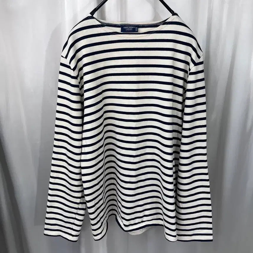 [BUNJANG] Saint James Navy & White Stripe Long Sleeve T-Shirt / 세인트제임스