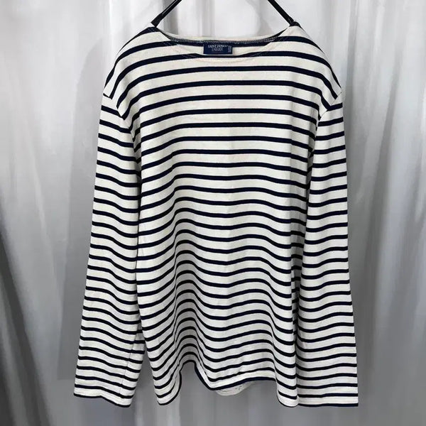 [BUNJANG] Saint James Navy & White Stripe Long Sleeve T-Shirt / 세인트제임스