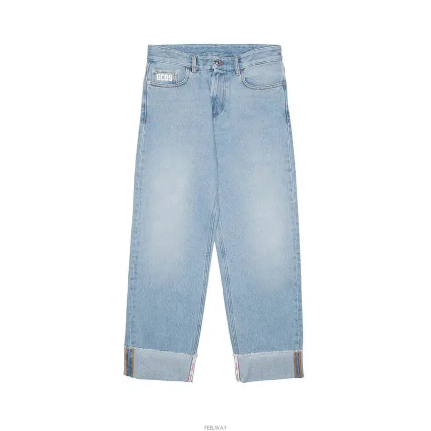 [BUNJANG] GCDS Logo Cuffed Wide Jeans / GCDS Logo Cuffed Wide Jeans