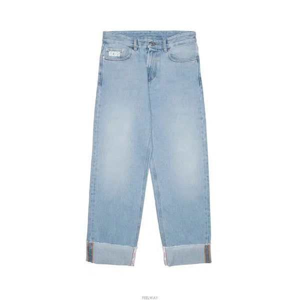 [BUNJANG] GCDS Logo Cuffed Wide Jeans / GCDS Logo Cuffed Wide Jeans