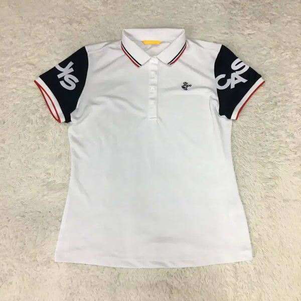 [BUNJANG] Louis Castel Women's Collar Neck Short Sleeve T-Shirt Size 95 / 루이까스텔 여성 카라넥 반팔 만원샵 HH12