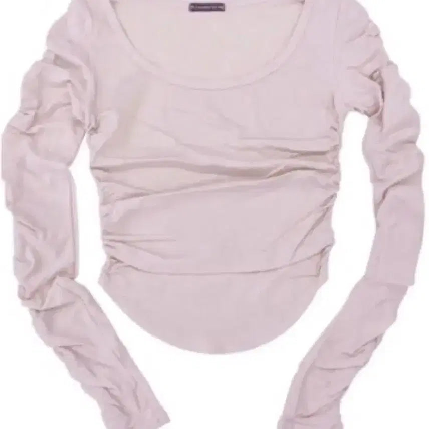[BUNJANG] Pleasenofollow Momo Shirring Long Sleeve Top Pink / (옷장 정리) 플리즈노팔로우 모모탑 긴팔 핑크