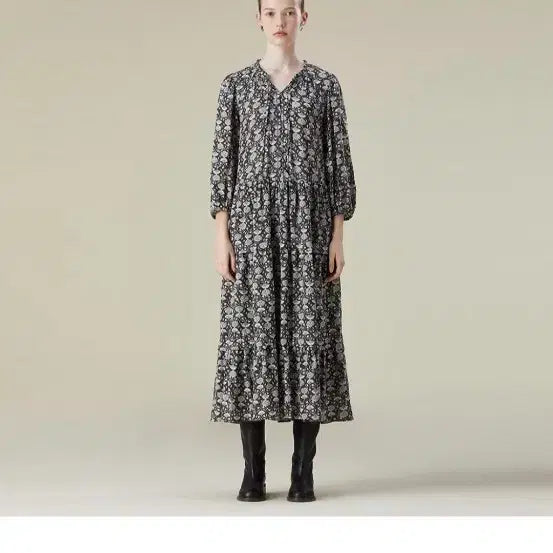 [BUNJANG] Thursday Island A-Line Patterned Long Dress / 써스데이아일랜드 A라인패턴원피스